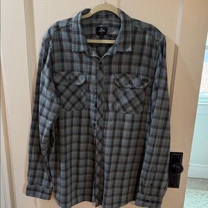 Rip Curl Blue and Gray Checkered Shirt
